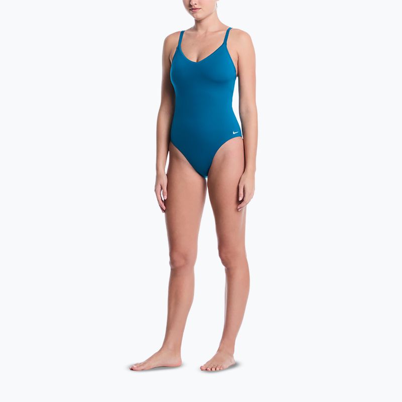 Дамски цял бански костюм Nike Essential V-Neck green abyss 2