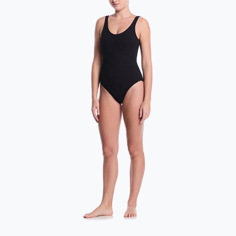 Дамски цял бански костюм Nike Shoreline Pucker Scoop Neck black 2