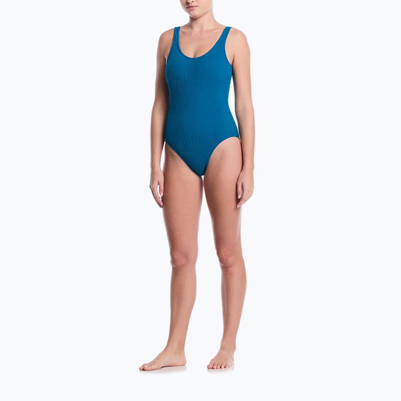 Дамски цял бански костюм Nike Shoreline Pucker Scoop Neck black 2