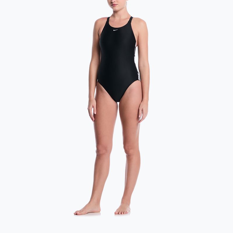 Дамски цял бански костюм Nike Logo Tape Fastback black 2