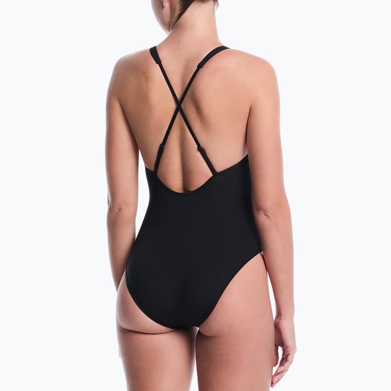 Дамски цял бански костюм Nike Essential scoop neck black 3
