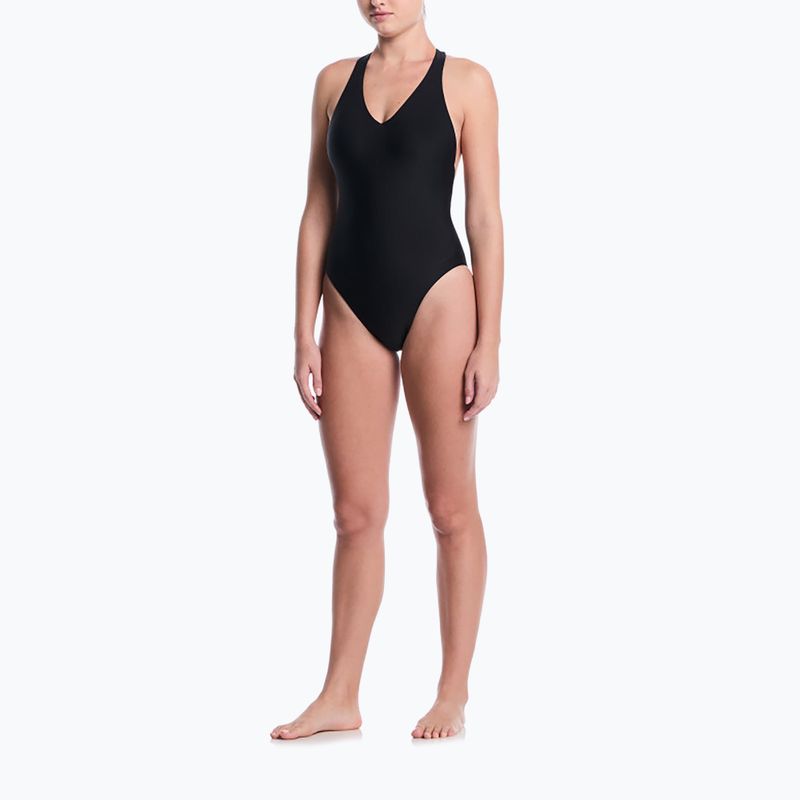Дамски цял бански костюм Nike Hydralock Luxe Sail Boat V-Neck black 2