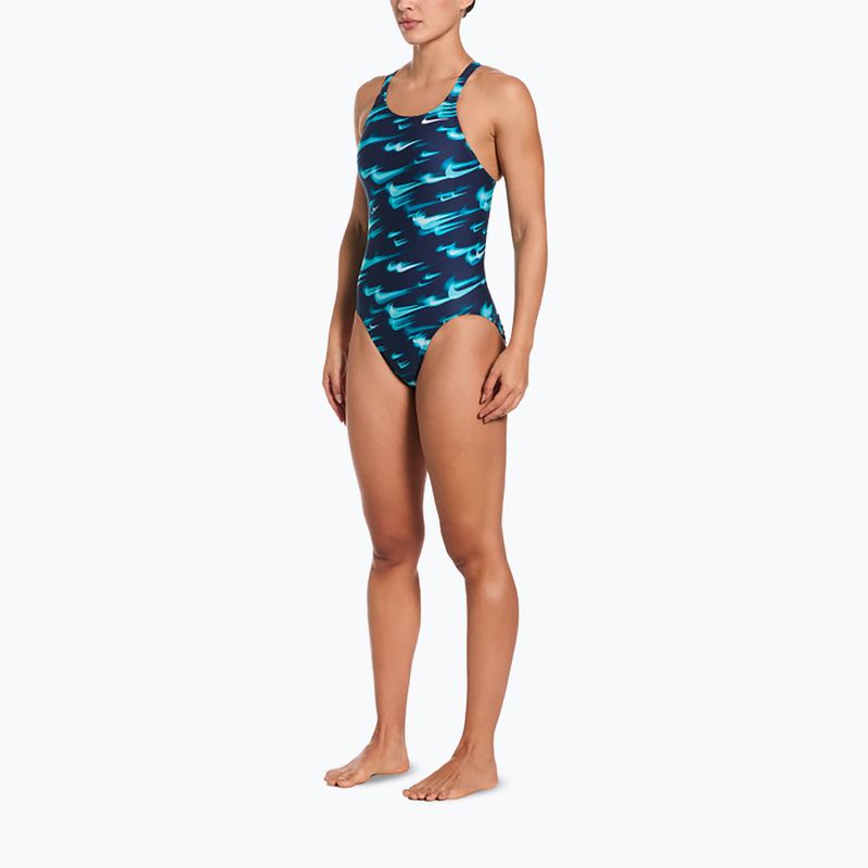 Дамски цял костюм за плуване Nike Hydrastrong Multi Pr green abyss 2