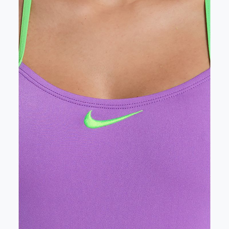 Дамски цял бански костюм Nike Hydrastrong Logo Graphic T-Back bright violet 4