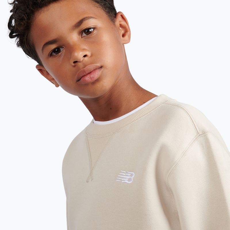 Детски суитшърт New Balance Brush Back Small Logo Crew timberwolf 5