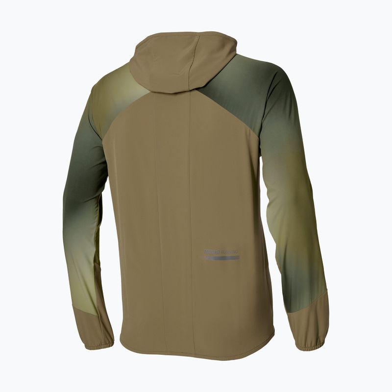 Мъжко яке за бягане Mizuno Active Alpha Hooded Jacket martini olive 2