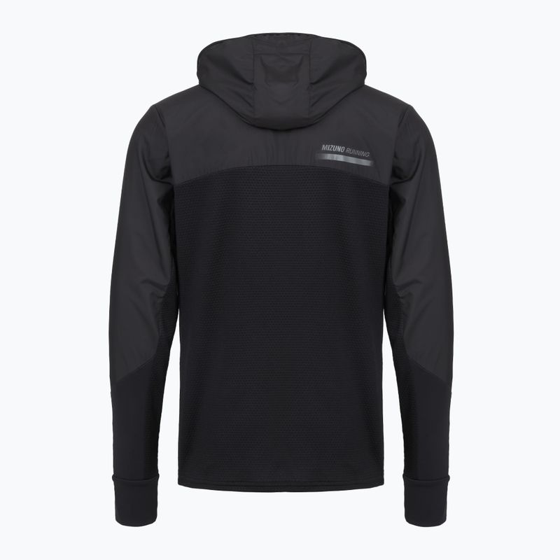 Мъжко яке за бягане Mizuno Active Warmalite Hybrid Full Zip Hooded Long Sleeve Top black 2