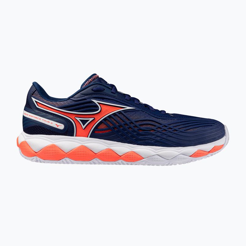 Мъжки обувки за тенис Mizuno Wave Enforce Tour 2 CC beacon blue/white/lava orange 8
