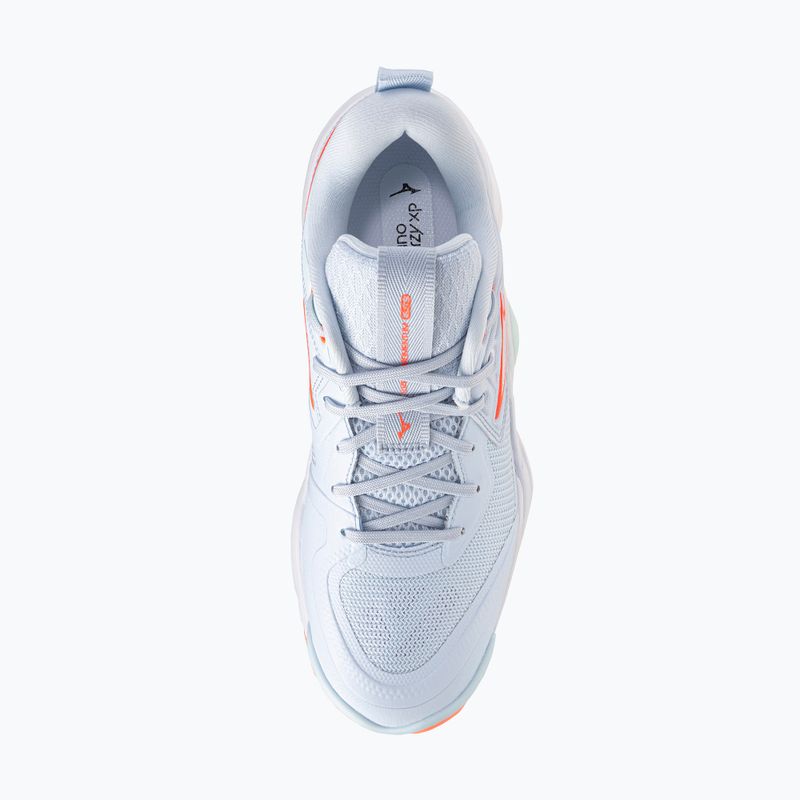 Дамски обувки за волейбол Mizuno Wave Momentum Elite blue finch/white/lava orange 5