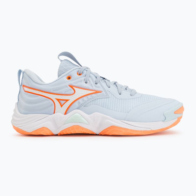 Дамски обувки за волейбол Mizuno Wave Momentum Elite blue finch/white/lava orange 2