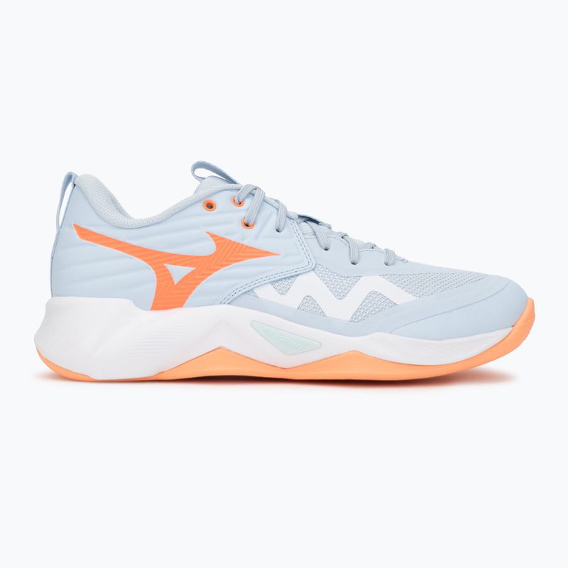 Дамски обувки за волейбол Mizuno Wave Momentum Pro blue finch/lava orange/flamingo coral 2