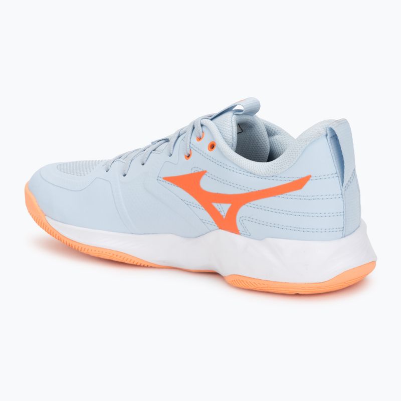 Дамски обувки за волейбол Mizuno Wave Momentum Pro blue finch/lava orange/flamingo coral 3