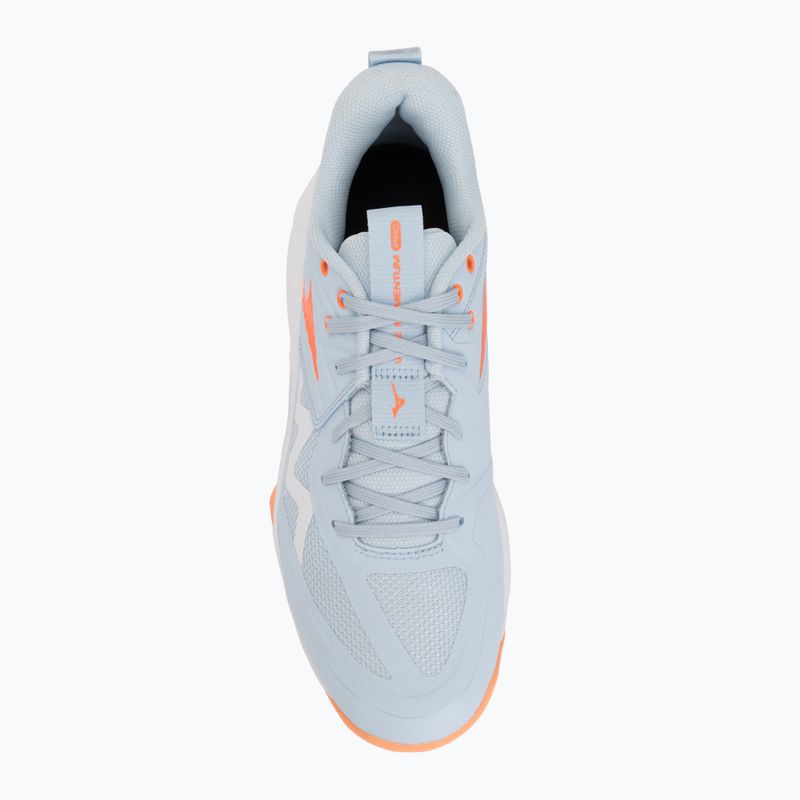 Дамски обувки за волейбол Mizuno Wave Momentum Pro blue finch/lava orange/flamingo coral 5