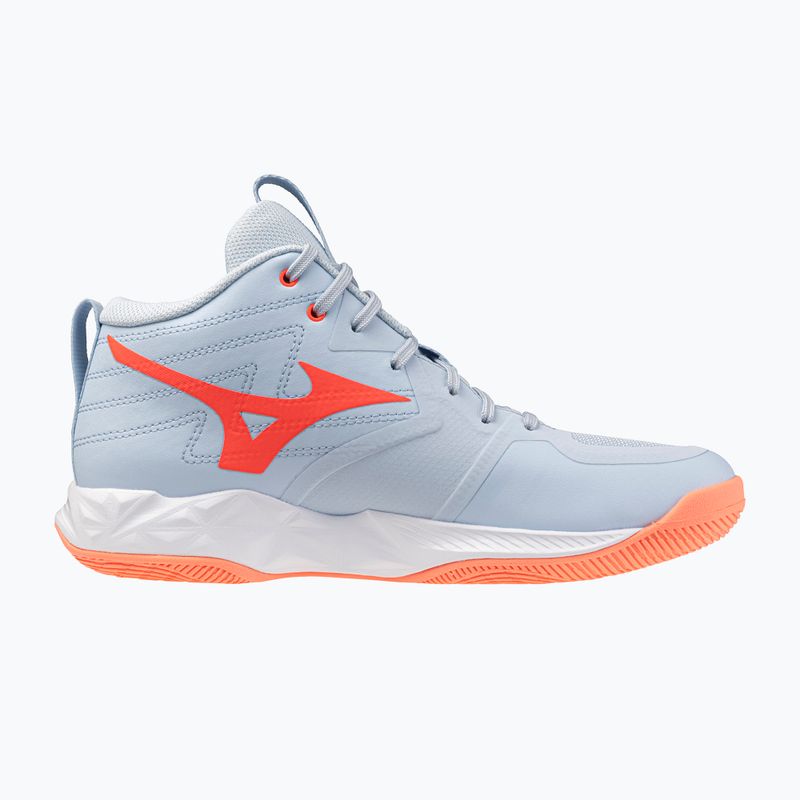 Дамски обувки за волейбол Mizuno Wave Momentum Pro Mid blue finch/lava orange/flamingo coral 2