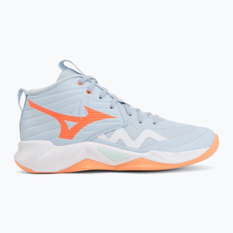 Дамски обувки за волейбол Mizuno Wave Momentum Pro Mid blue finch/lava orange/flamingo coral 2