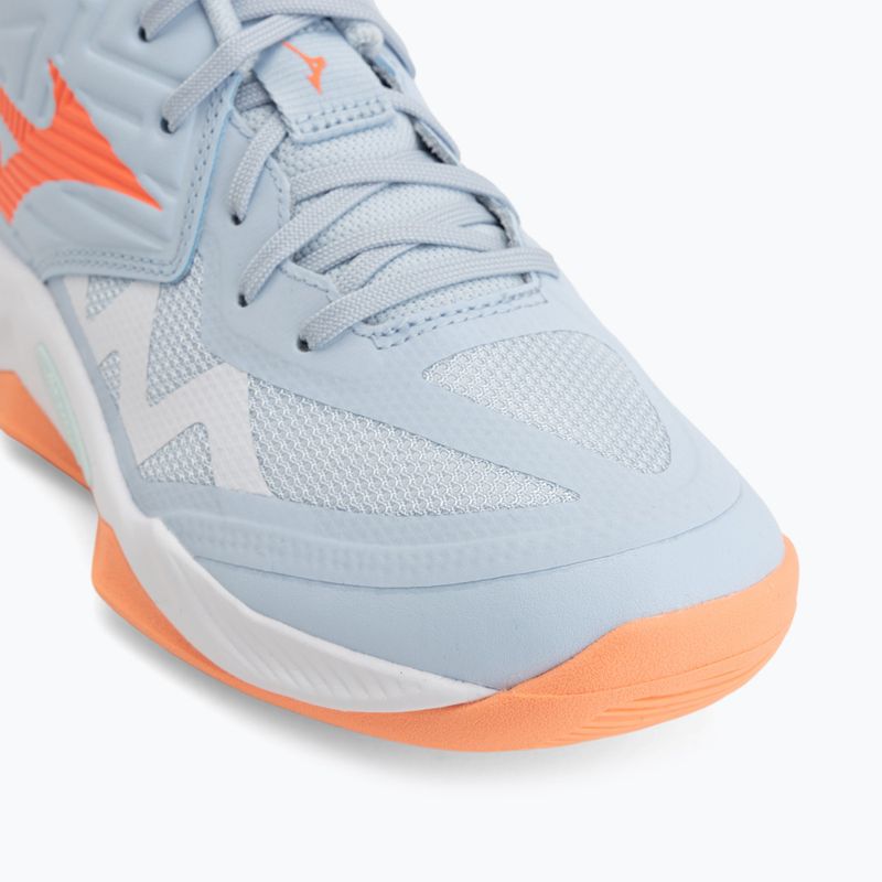 Дамски обувки за волейбол Mizuno Wave Momentum Pro Mid blue finch/lava orange/flamingo coral 7