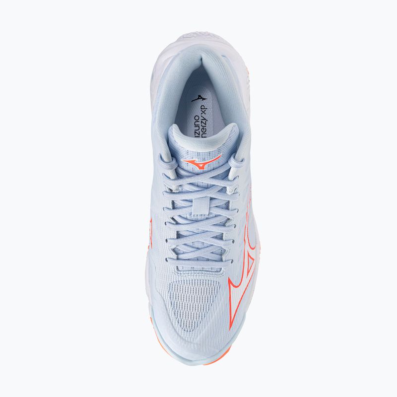 Дамски обувки за волейбол Mizuno Wave Lightning Elite Mid blue finch/whitelava orange 5