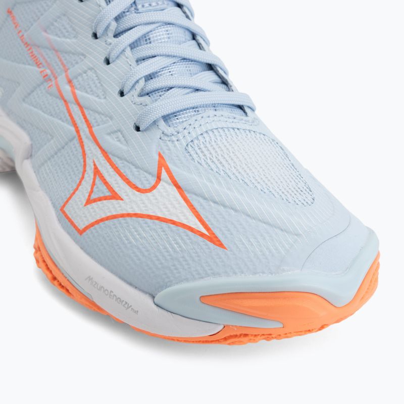 Дамски обувки за волейбол Mizuno Wave Lightning Elite Mid blue finch/whitelava orange 7