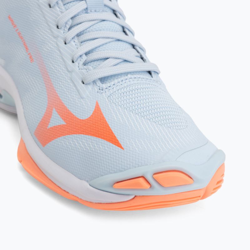 Дамски обувки за волейбол Mizuno Wave Lightning Pro Mid blue finch/lava orange/flamingo coral 7