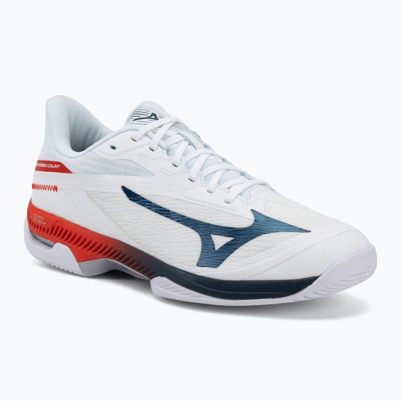 Мъжки обувки за тенис Mizuno Wave Exceed Court AC white/insignia blue/orange