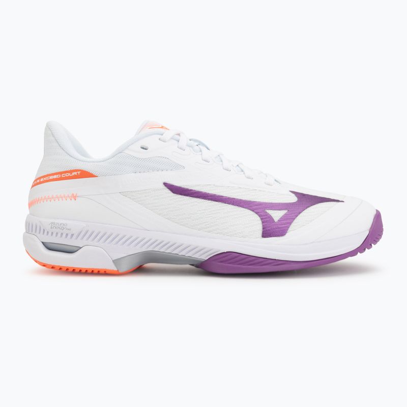 Дамски обувки за тенис Mizuno Wave Exceed Court AC white/dahlia/lava orange 2