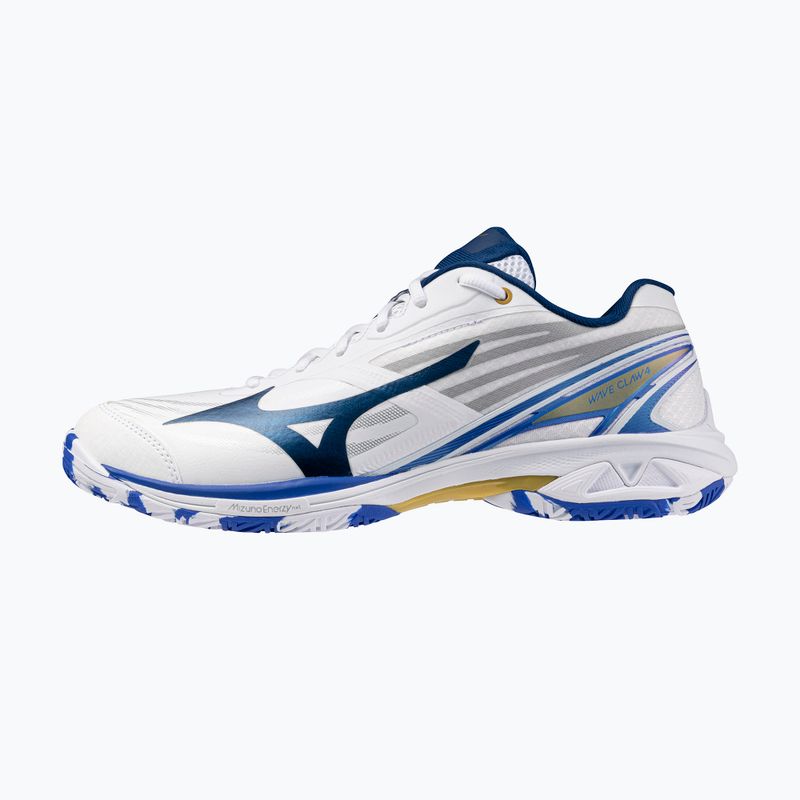 Дамски обувки за бадминтон Mizuno Wave Claw 4 white/dazzling blue/stargazer