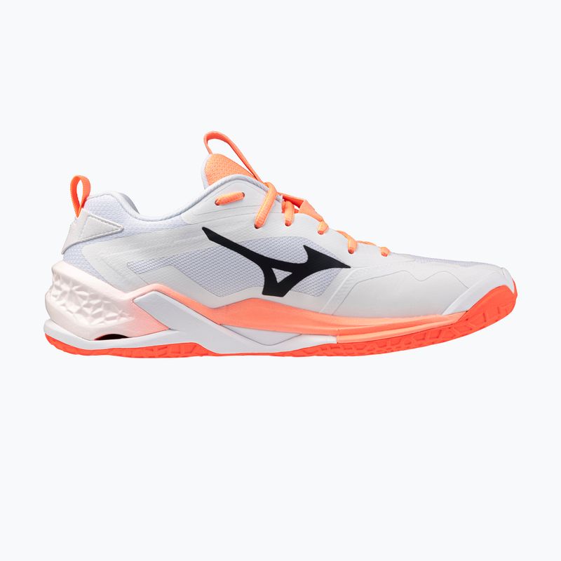 Обувки за хандбал Mizuno Wave Stealth Neo 2.1 white/black/flamingo coral 2