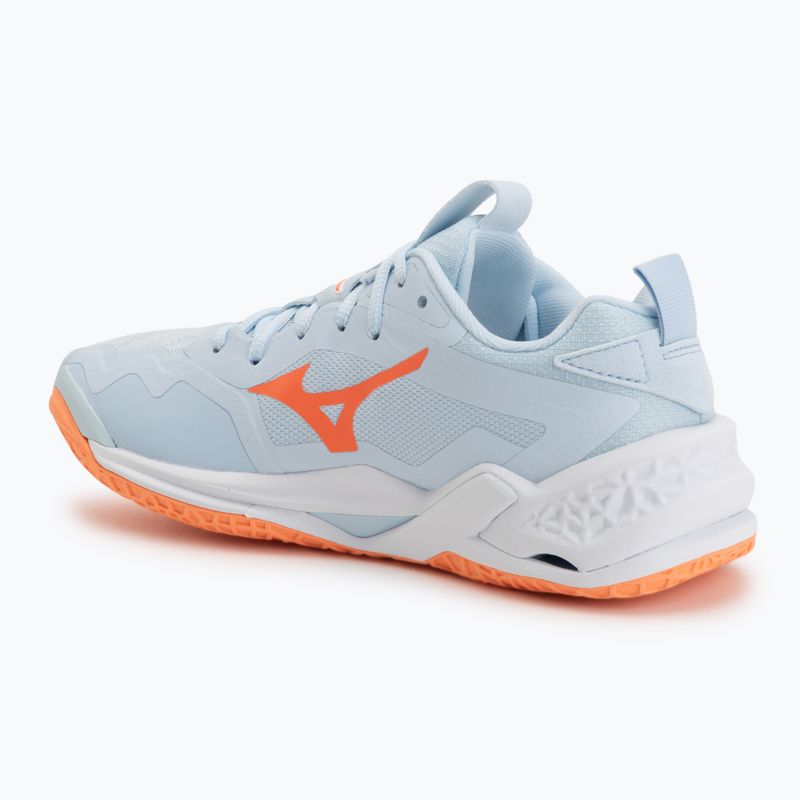 Дамски обувки за хандбал Mizuno Wave Stealth Neo 2.1 blue finch/lava orange/white 3