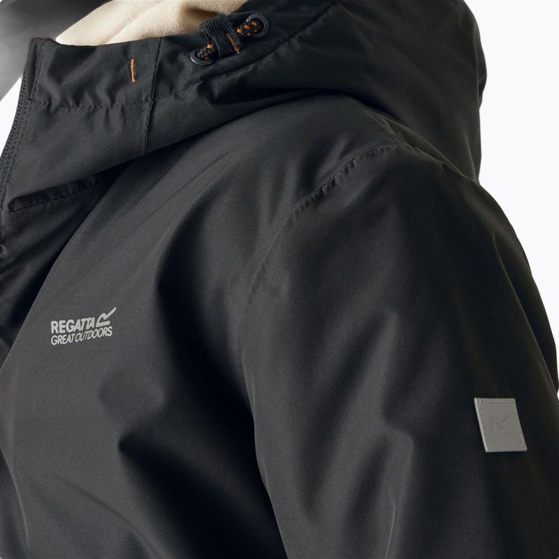 Детско ветроустойчиво яке REGATTA Hillain Warm black/pumpkin spice/ash 7