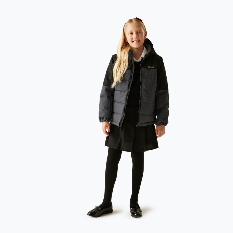 Детско ватирано яке REGATTA Lofthouse black/sealgr 5