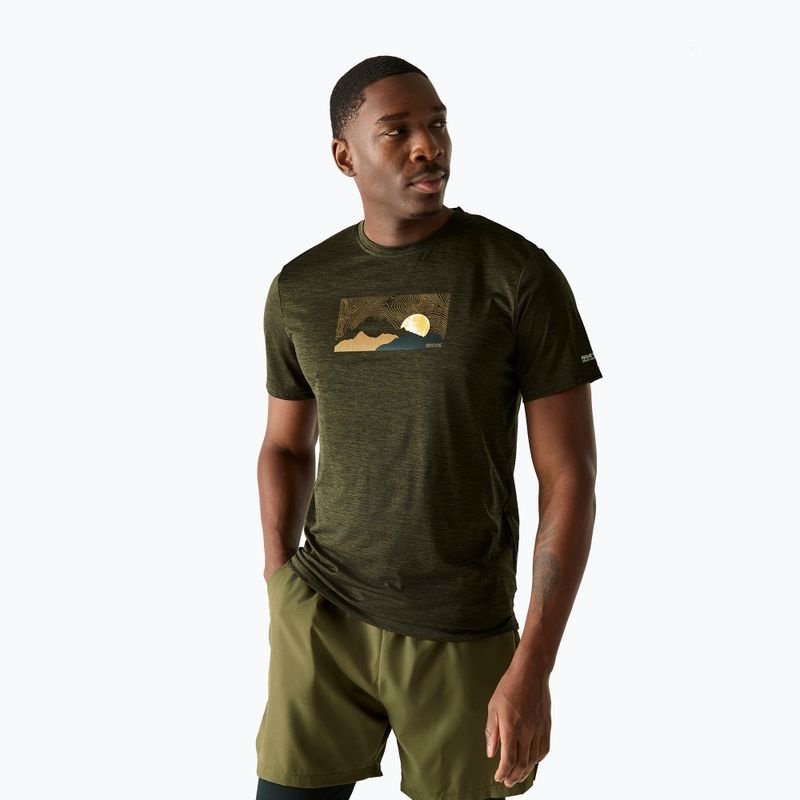Мъжка тениска за трекинг REGATTA Fingal dark khaki marl