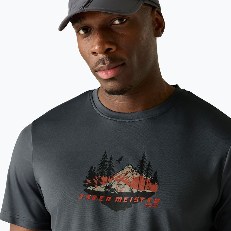Мъжка тениска за трекинг REGATTA Fingal Slogan dark storm 4