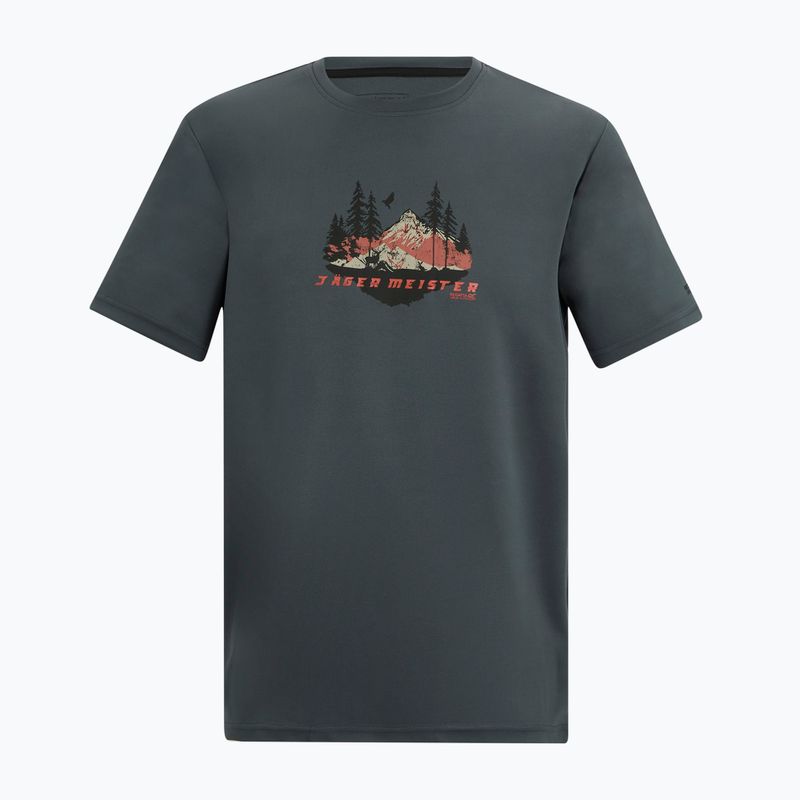 Мъжка тениска за трекинг REGATTA Fingal Slogan dark storm 5