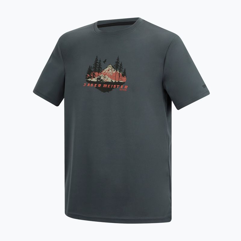 Мъжка тениска за трекинг REGATTA Fingal Slogan dark storm 7