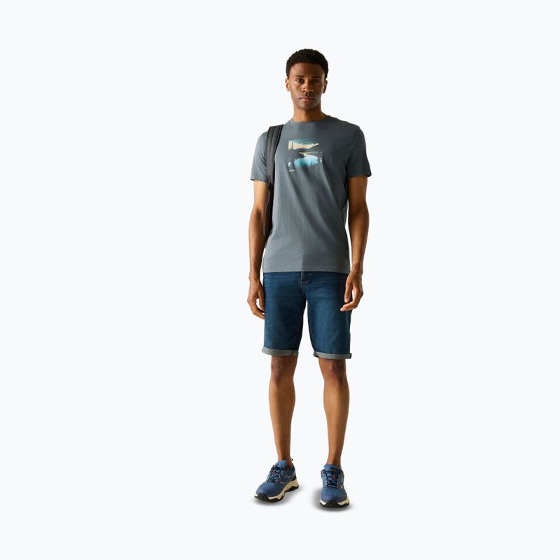 Мъжка тениска за трекинг REGATTA Breezed dark storm 2