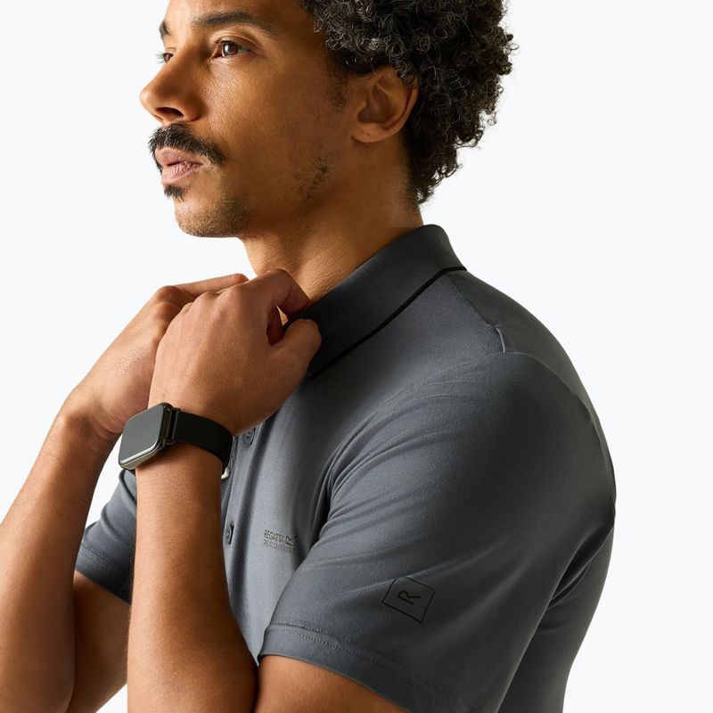 Мъжка тениска за трекинг REGATTA Polo Maverikstretch dark storm 4