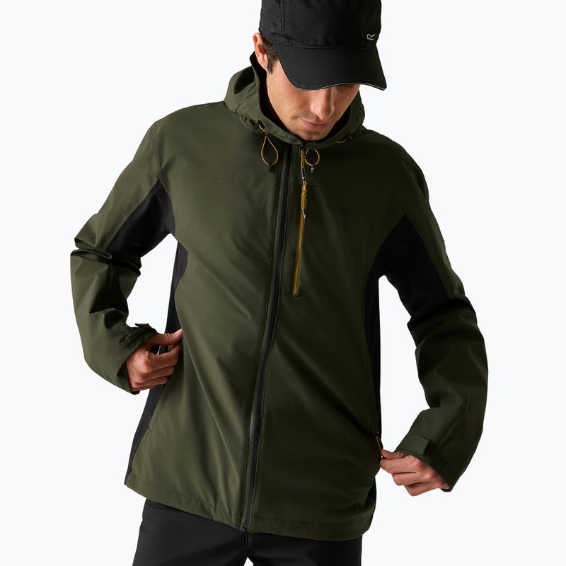 Мъжко яке за дъжд REGATTA Birchdale II dark khaki/black 3
