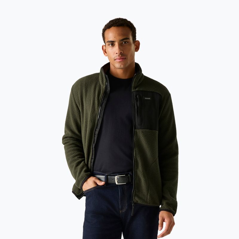 Мъжки поларен суитшърт REGATTA Frankie Borg dark khaki/black 4