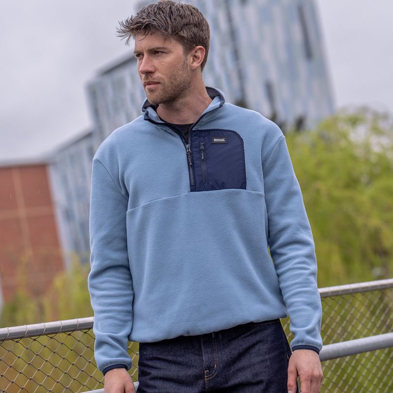 Мъжки поларен суитшърт REGATTA Frankie Borg Half Zip grey mirage/black 10
