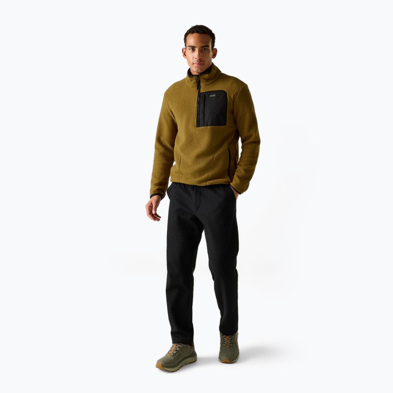 Мъжки поларен суитшърт REGATTA Frankie Borg Half Zip rich tan/black 2
