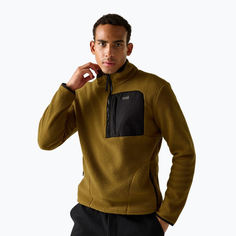 Мъжки поларен суитшърт REGATTA Frankie Borg Half Zip rich tan/black 3