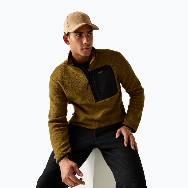 Мъжки поларен суитшърт REGATTA Frankie Borg Half Zip rich tan/black 4