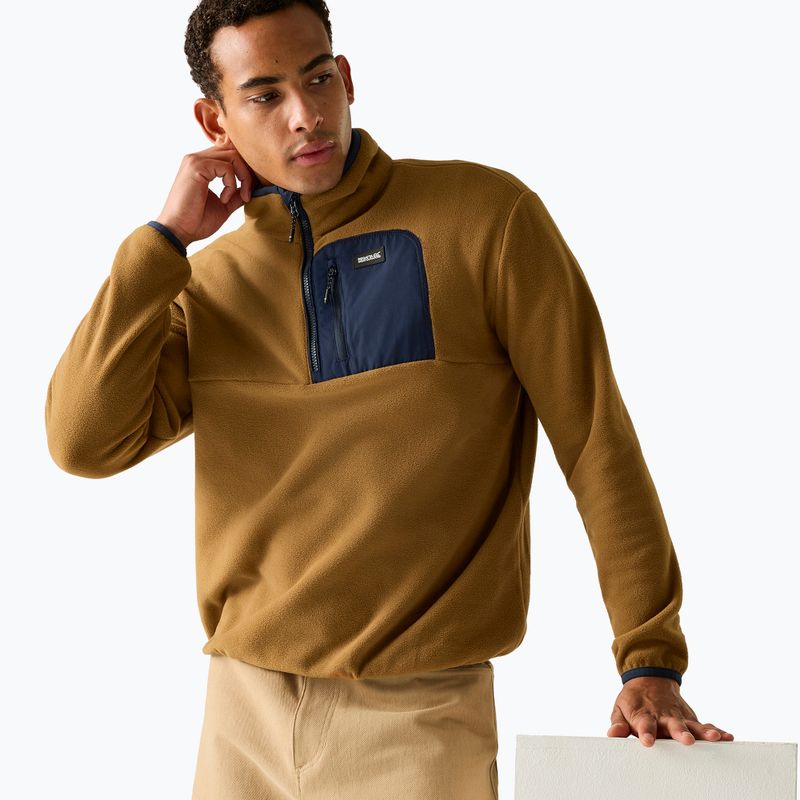 Мъжки поларен суитшърт REGATTA Frankie Half Zip rich tan/navy 4