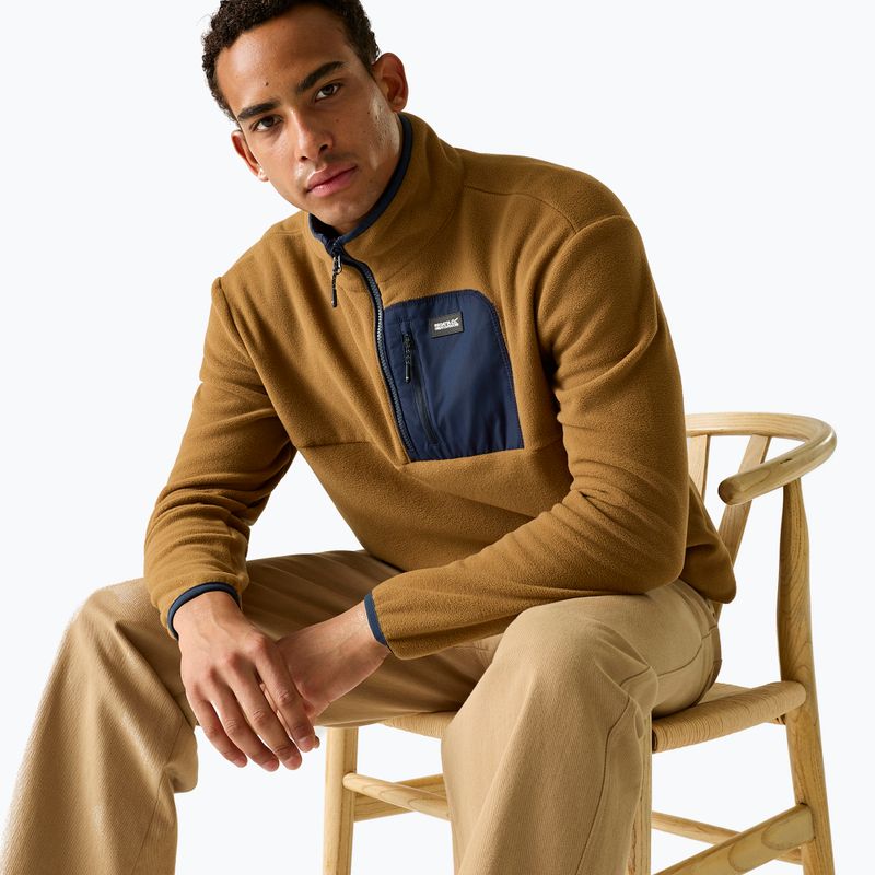 Мъжки поларен суитшърт REGATTA Frankie Half Zip rich tan/navy 5