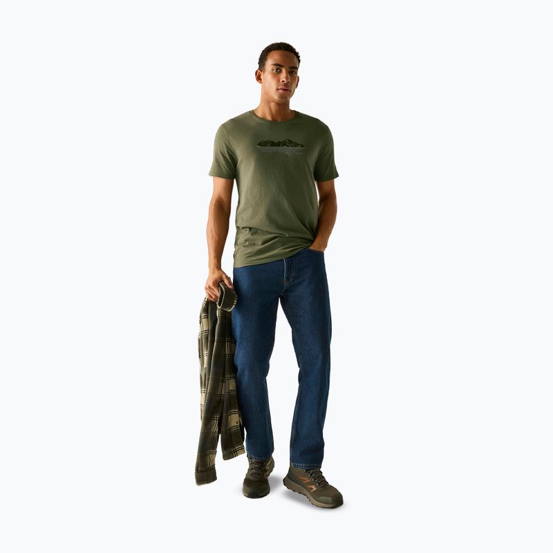Мъжка тениска Regatta ClineIX dark khaki mountain reflect 2