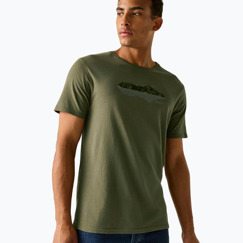 Мъжка тениска Regatta ClineIX dark khaki mountain reflect 3