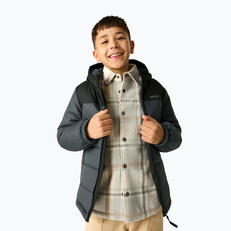 Детско ватирано яке REGATTA Lofthouse black/seal grey 3