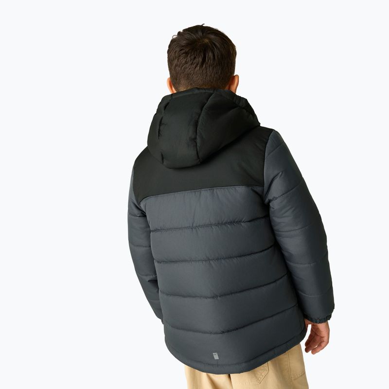 Детско ватирано яке REGATTA Lofthouse black/seal grey 4