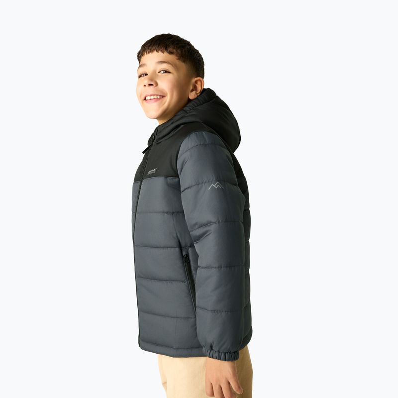 Детско ватирано яке REGATTA Lofthouse black/seal grey 5
