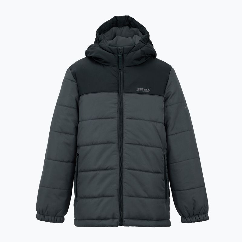 Детско ватирано яке REGATTA Lofthouse black/seal grey 8